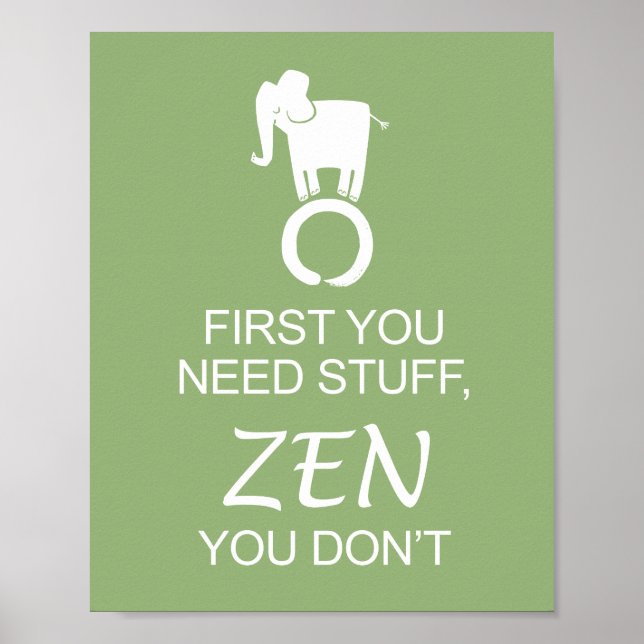 Zen Elephant Enso Simplify Poster (Vorne)