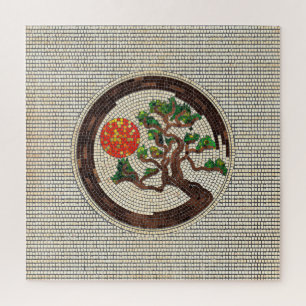 Zen Enso Circle und Bonsai Tree Mosaic