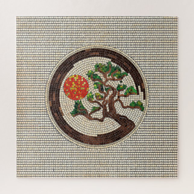 Zen Enso Circle und Bonsai Tree Mosaic (Vertikal)