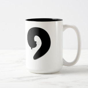 Zen Enso Schlafenschwarze Katze Zweifarbige Tasse