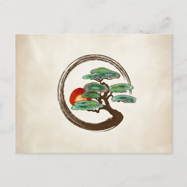 Zen Enzo Geode Bonsai Tree on Leinwand Postkarte (Vorderseite)