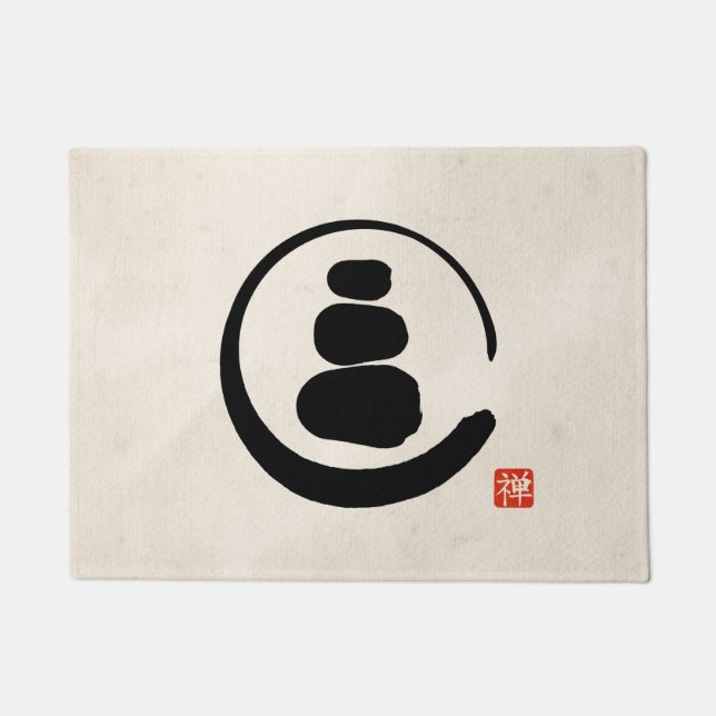 Zen-Enzo-Kreis und Zen-Steine Fußmatte (Vorderseite)