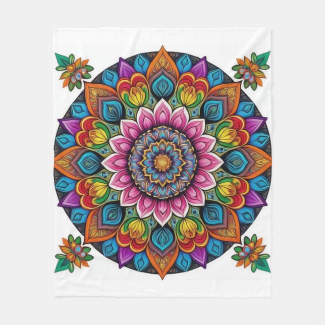 Zen Essence: Mandala Meditation Blanket Fleecedecke (Vorderseite)