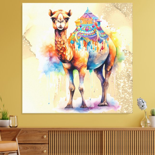 *~* Zen Fantasy CAMEL Rainbow Glitzer SC5 Leinwanddruck (Insitu (Wohnzimmer))