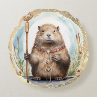 *~* Zen Fantasy Jewele Groundhog Tropfen SC5 Rundes Kissen