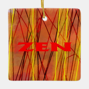 Zen fil rouge carré ornement céramique