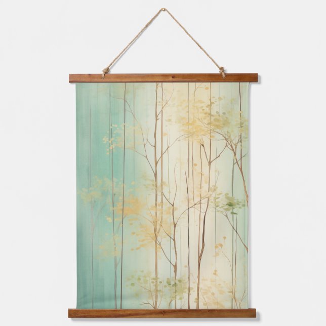 Zen-Forest-Hängetapete Wandteppich Mit Holzrahmen (Vorderseite)