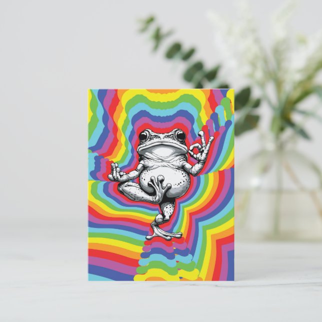 Zen Frog Masterpiece Postkarte (Stehend Vorderseite)