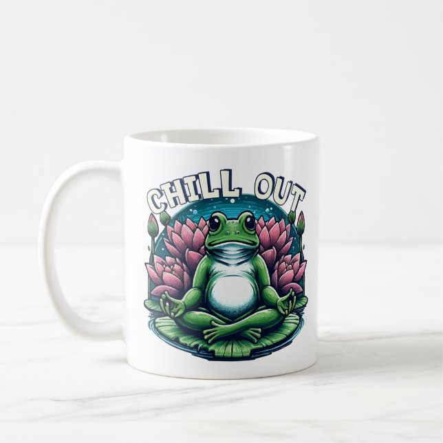 Zen Frog Meditation - Chill Out & Relax Kaffeetasse (Links)