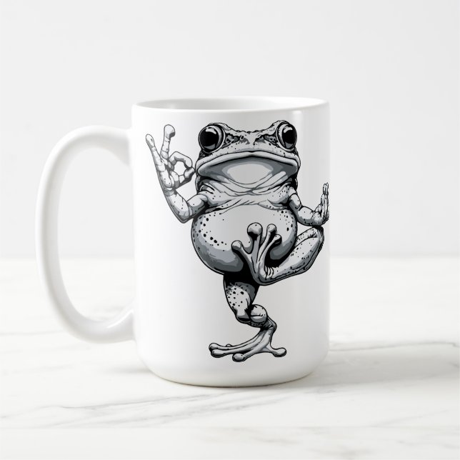 Zen Frosch Meisterwerk Kaffeetasse (Links)