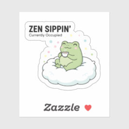 Zen Frosch Tee Aufkleber – Chillige süße Cloud-Tie