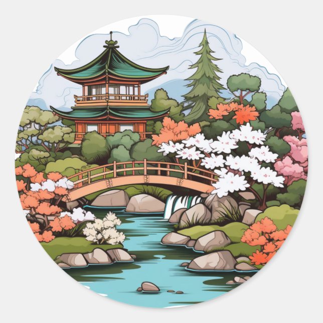 Zen Garden Landscape Sticker (Vorderseite)