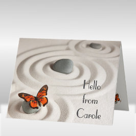 Zen Garden, Monarch Butterfly Hallo Grußkarte Karte