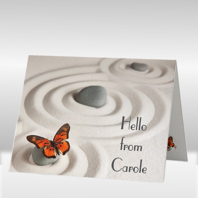 Zen Garden, Monarch Butterfly Hallo Grußkarte Karte (Von Creator hochgeladen)