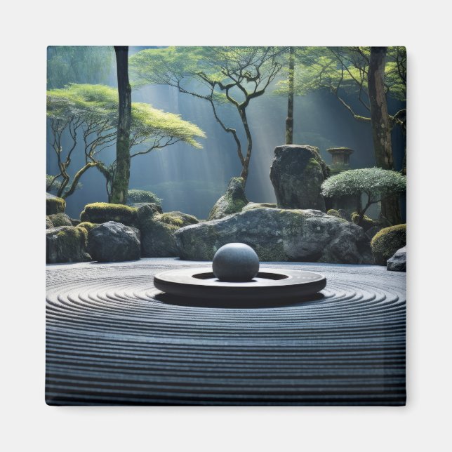 Zen Garden Ruhige Friedliche Natur Magnet (Vorne)