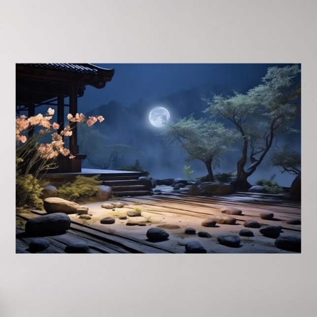 Zen Garden Ruhige Friedliche Natur Poster (Vorne)