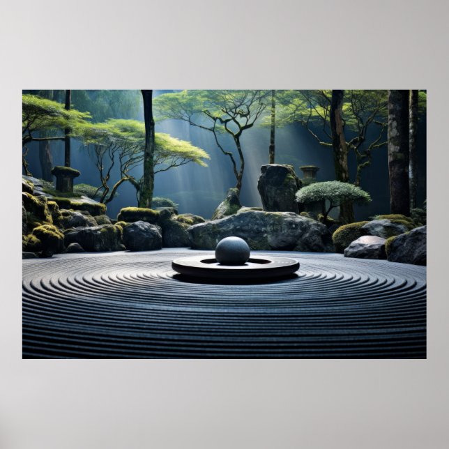 Zen Garden Ruhige Friedliche Natur Poster (Vorne)
