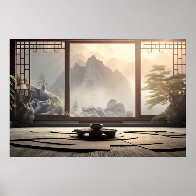 Zen Garden Ruhige Friedliche Natur Poster (Vorne)