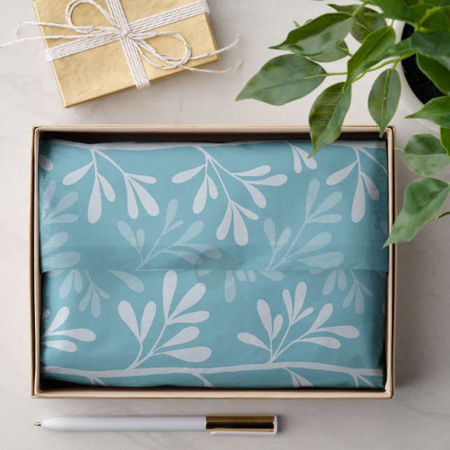 Zen Garden Stems Minimal Botanical Ocean Seidenpapier (Geschenk)