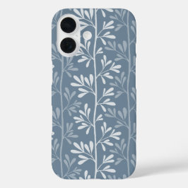 Zen Garden Stems Moderne Botanische Dusty Blue iPhone 16 Hülle