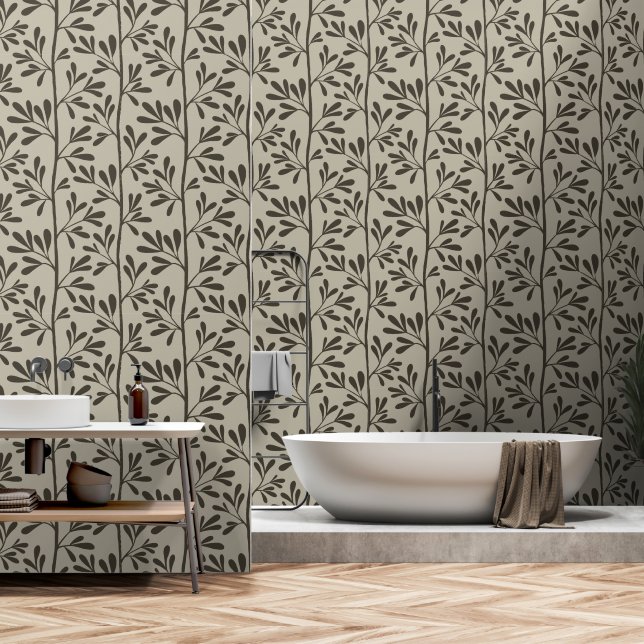 Zen Garden Stems XL 10 minimal botanisch Tapete (Badezimmer)