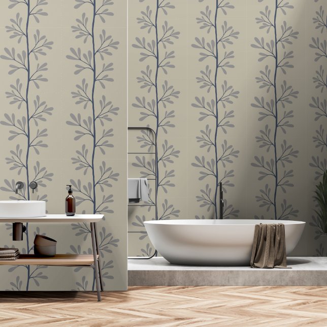 Zen Garden Stems XL 2 minimal botanisch Tapete (Badezimmer)