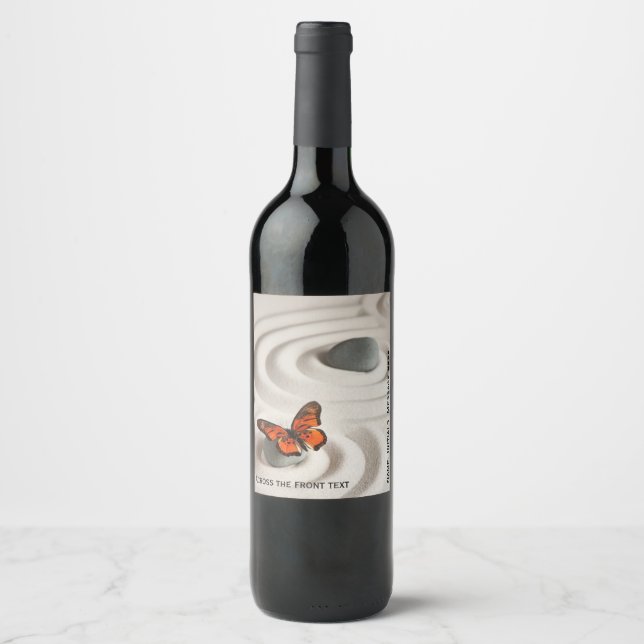 Zen Garden Wine Bottle Labels Set von (6) Weinetikett (Vorderseite)