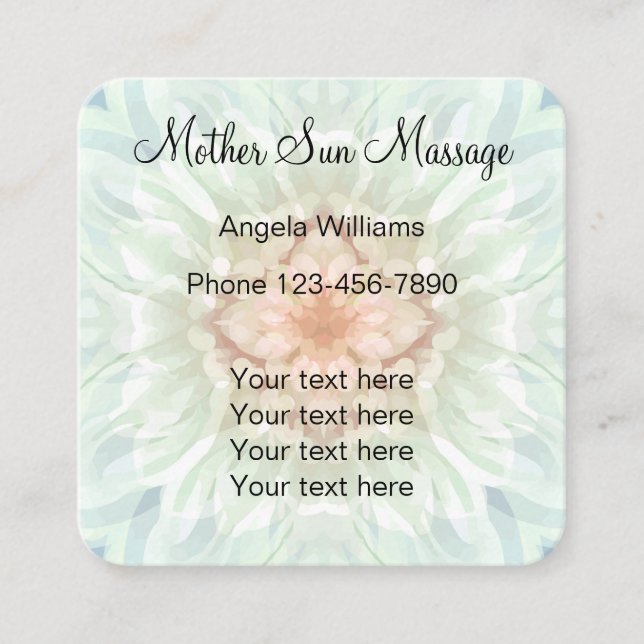 Zen-Garten-Massage-Mandala-Entwurf Quadratische Visitenkarte (Vorderseite)