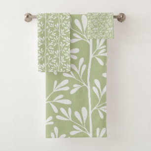 Zen Garten Stiele XL minimal botanisch pistazien-g Badhandtuch Set