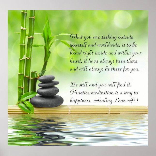 Zen, Gelassenheit, Meditation, Yoga, Frieden, Glüc Poster (Vorne)