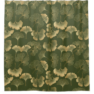 Zen Ginkgo-Blattmuster Duschvorhang