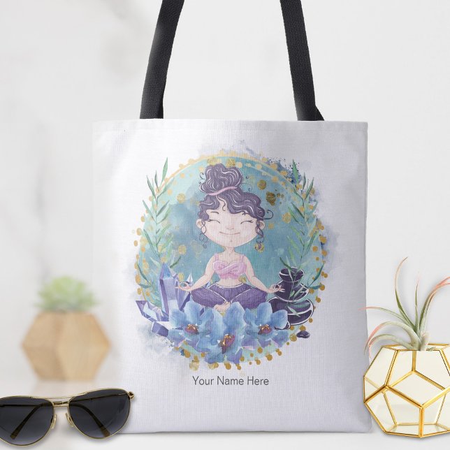 Zen Girl Yoga Wellness-Center Rocks Blume Spiritue Tasche (Von Creator hochgeladen)