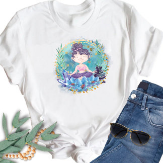 Zen Girl Yoga Wellness-Center Rocks Blume T-Shirt