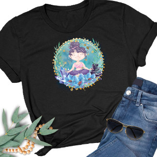 Zen Girl Yoga Wellness-Center Rocks Blume T-Shirt