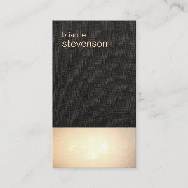 Zen Gold Glow Minimalistische Imitate Leinenkarte Visitenkarte (Vorderseite)