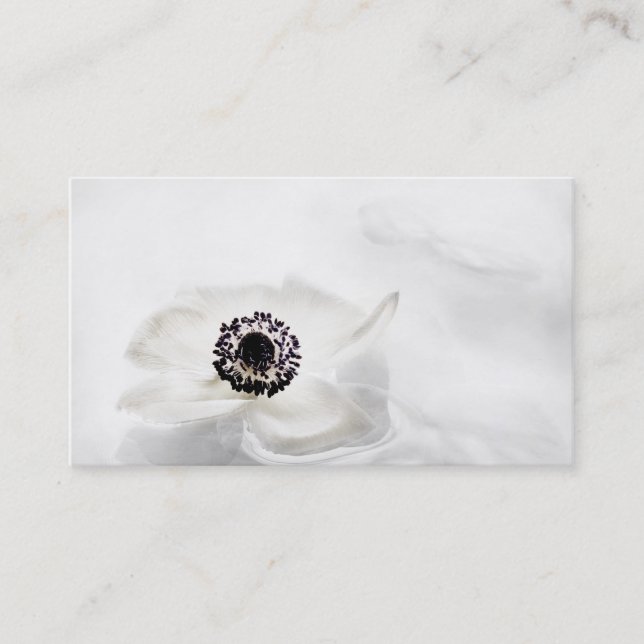 Zen-hohe weiße Schlüsselanemone auf Visitenkarte (Vorderseite)