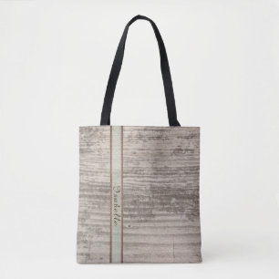 Zen-Holz-Design individuelle Name Streifen blau Tasche
