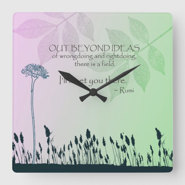 Zen-Ideen Quadratische Wanduhr (Vorderseite)