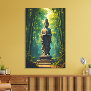 Zen im Bambushain Leinwanddruck