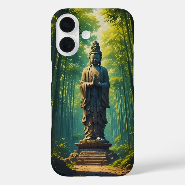 Zen in der Bambusgrove iPhone 16 Hülle (Rückseite)