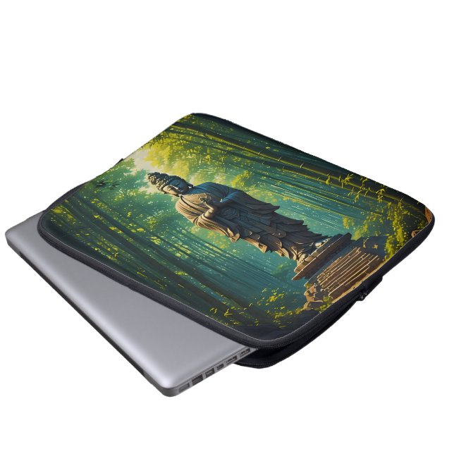 Zen in der Bambusgrove Laptopschutzhülle (Vorne Knopf)