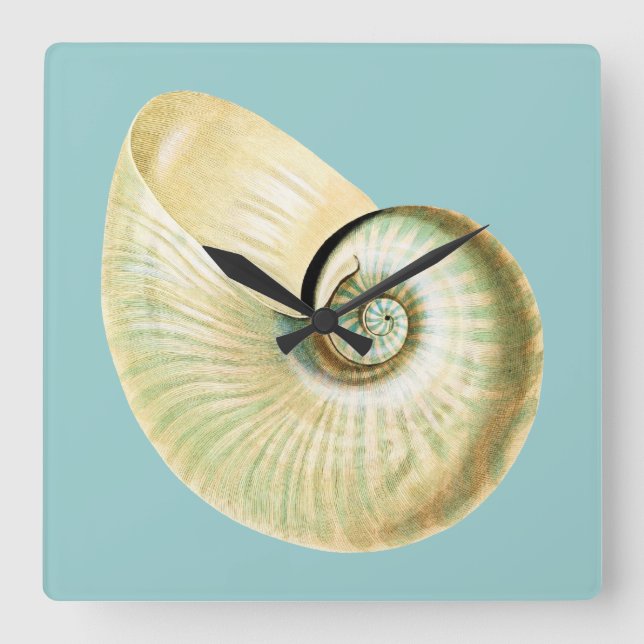 Zen Inspiriert Beach Theme Quadratische Wanduhr (Vorderseite)