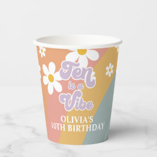 Zen ist ein Vibe Retro Rainbow Paper Cups Pappbecher