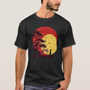 Zen japanische Kultur Buddhist Sunset Bonsai Tree T-Shirt