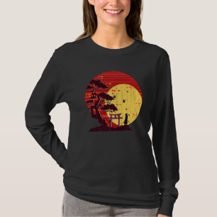 Zen japanische Kultur Buddhist Sunset Bonsai Tree T-Shirt