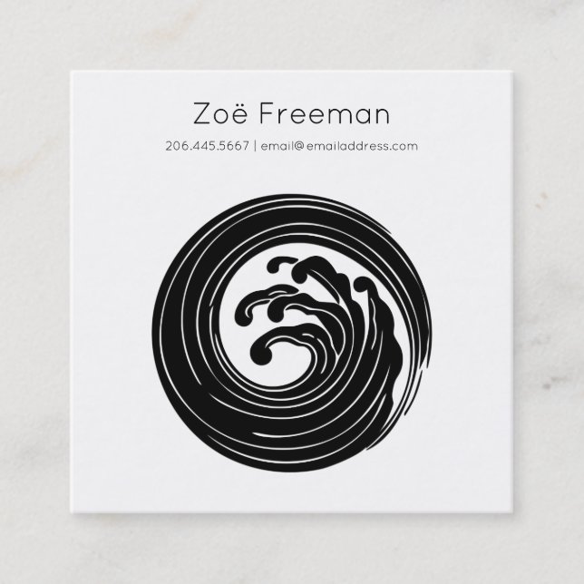 Zen | Japanische Welle | Minimal Telefonnummerkarte (Vorderseite)