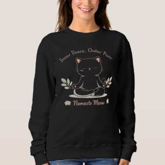 Zen-Katze-Yoga-Minimal-Cute-Meditationsdesign Sweatshirt