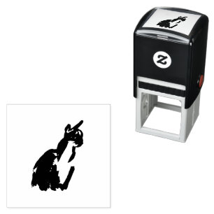 Zen-Katze Zeichnung Tinte Pinsel Selbstfärbender G Permastempel