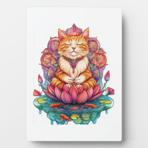 Zen Katzen Vibes � meditierende Katze psychedelisc Fotoplatte