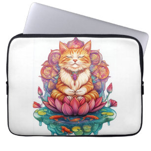 Zen-Katzen-Vibes � meditierende Kitty psychedelisc Laptopschutzhülle